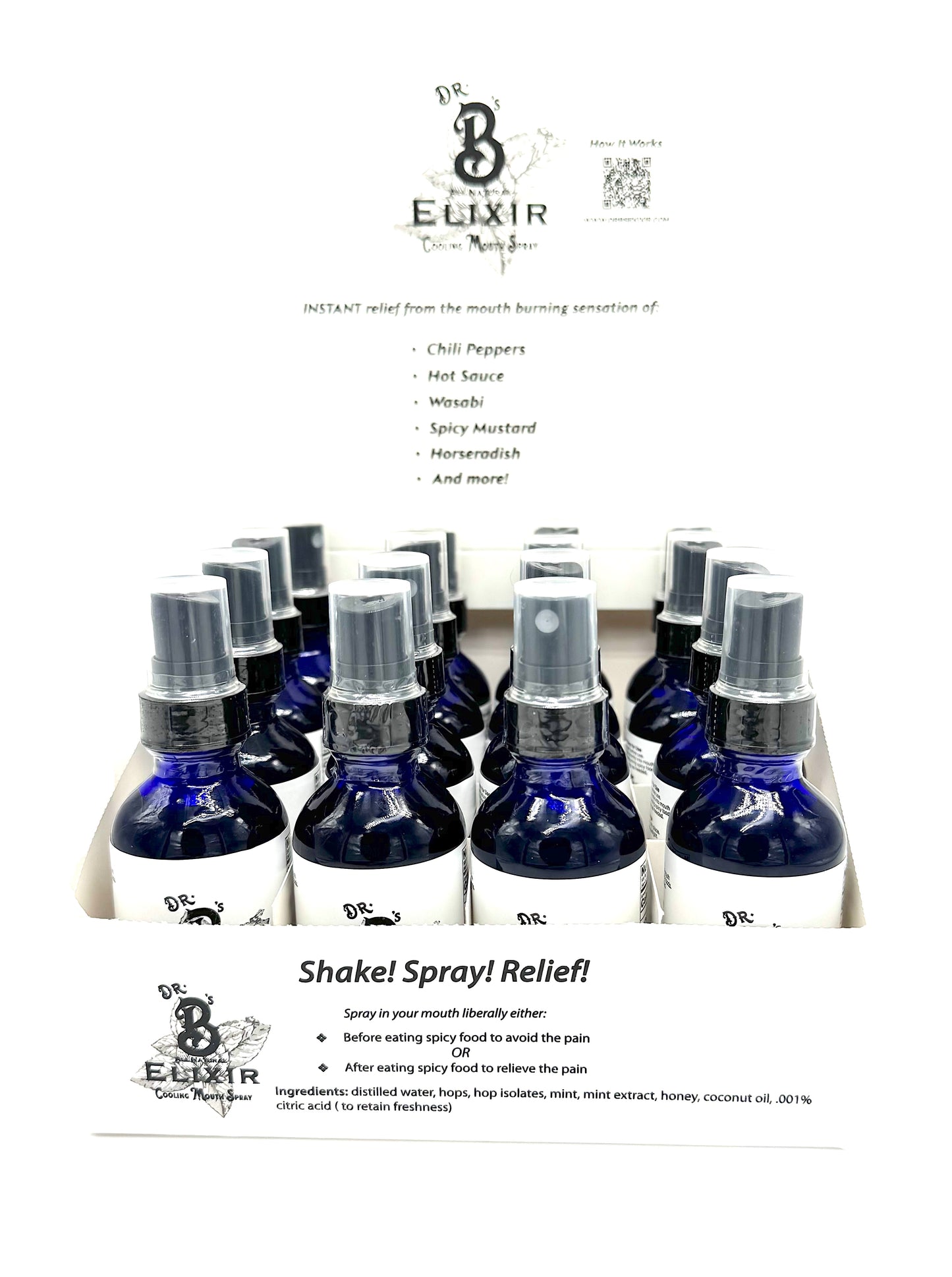 Dr. B's Elixer - Cooling Mouth Spray - 16 Pack (Retailers use discount code at checkout)